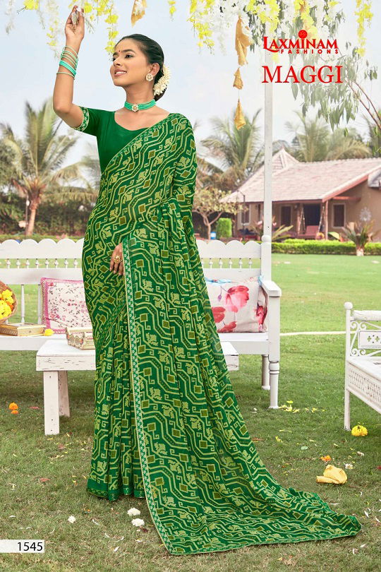 Laxminam Maggi Fancy Ethnic Wear Wholesale Printed Georgette Sarees Catalog
